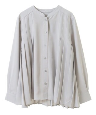 earth music&ecology バックプリーツブラウス Light Gray