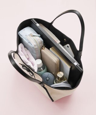 TOCCA 【A4サイズ対応】TRIM RIBBON CANVASTOTE トートバッグ ブラック系