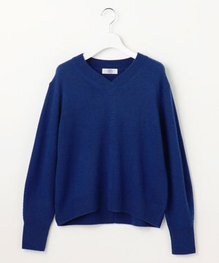J.PRESS LADIES CASHBIT NEO Vネック ニット ロイヤルブルー系