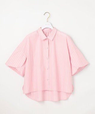 ANY SIS 【洗える】ペタルスリーブ シャツ ピンクストライプ