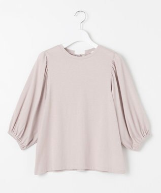 Feroux 【UVケア】バックリボンボリュームスリーブ Tシャツ グレージュ系