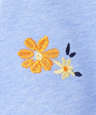 組曲 KIDS 【100㎝】フラワーエンブロイダリー チュニック サックスブルー