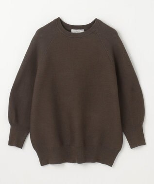 ANY L 【洗濯機可/6色展開】ラウンドネックガーターニット ブラウン