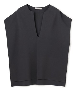UNFILO L 【WEB限定カラー】スゴ機能美ニット キーネック ジレ チャコール