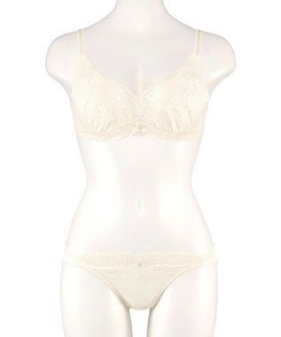 San-ai Resort（三愛水着楽園） 【northerly bra フィットシリーズ 谷間メイク】 カシュクールレースモールド ブラジャー＆ショーツSet B～Fカップ アイボリー