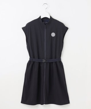 23区GOLF 【WOMEN】フロントジッパーで着脱便利！ベルト付きワンピース ネイビー系