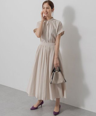 組曲 バウンディングシャーティング バンドカラーフリル ブラウス アイボリー系