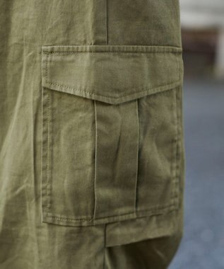 WEGO 【ウエストゴム/XSSMサイズ展開】ツイルイージーカーゴパンツ カーキ