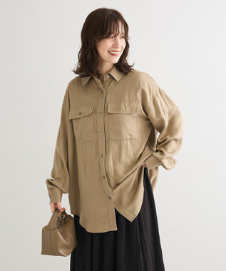 Green Parks ・ＳＵＧＡＲ　ＳＰＯＯＮ　サテンオーバーシャツ