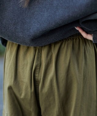 WEGO 【ウエストゴム/XSSMサイズ展開】ツイルイージーカーゴパンツ カーキ