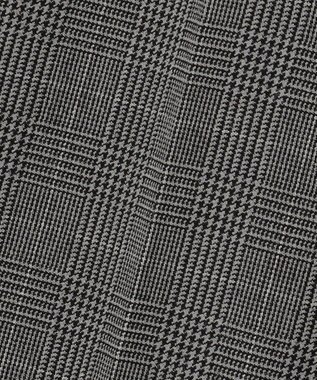 自由区 【撥水加工・洗える】TRギャバ裏起毛チェック柄テーパード パンツ グレーチェック