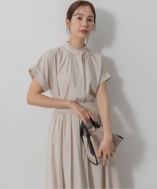 組曲 バウンディングシャーティング バンドカラーフリル ブラウス アイボリー系