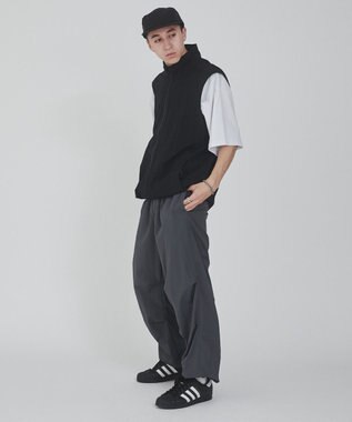 WEGO 【ウエストゴム/撥水/洗濯機可】ナイロンイージーパンツ ダークグレー