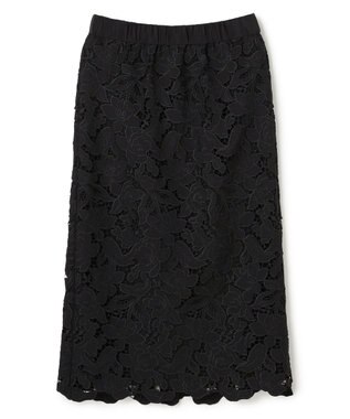 BEIGE， CITRINE / エンブロイダリーレースイージースカート Black