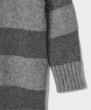 GRACE CONTINENTAL ラメボーダーニットトップ グレー