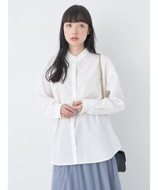 earth music&ecology スタンドフリルシャツ Off White