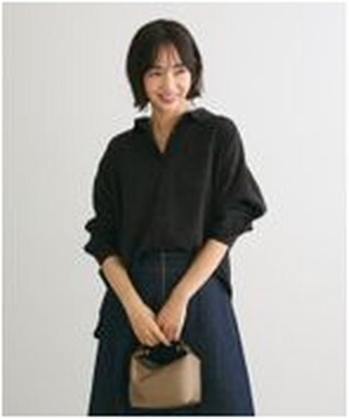 Green Parks インド綿 シアサッカーシャツ Black