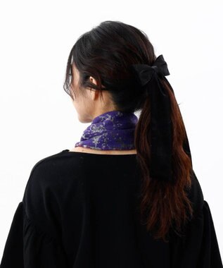 AURORA 【 ANNA SUI（アナ スイ）】ジャカードキャンディーマフラー(WASH) パープル
