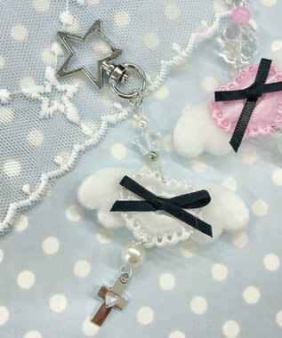 WEGO リボンエンジェルキーホルダー ホワイト