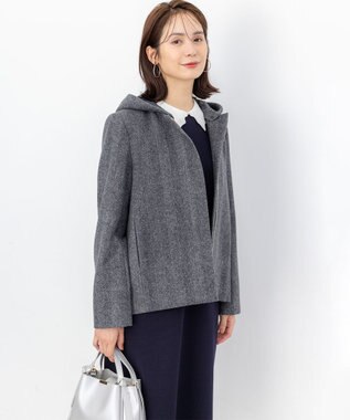 組曲 L ウールモッサ ショートコート ブラック系8