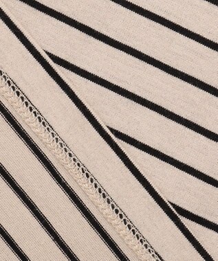 J.PRESS LADIES パネルボーダー ドルマン カットソー ベージュ系1