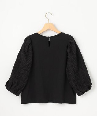 組曲 S シャーリングシフォン袖 トップス ブラック系