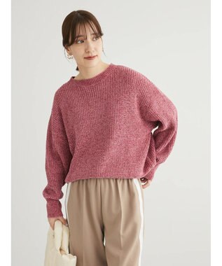 Green Parks ベロアモールニットプルオーバー Pink