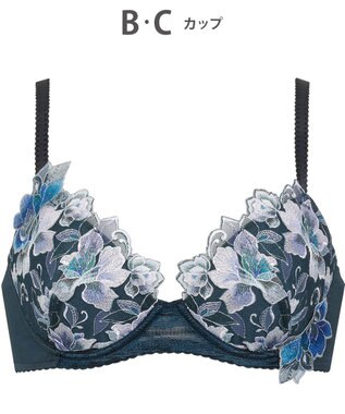 Wing ブラジャー Wing Lesiage ふっくら、まる胸メイク 背中にやさしくフィット 【2860シリーズ】 パッド有 ブラ PB2860 ウイング／ワコール グレイッシュブルー