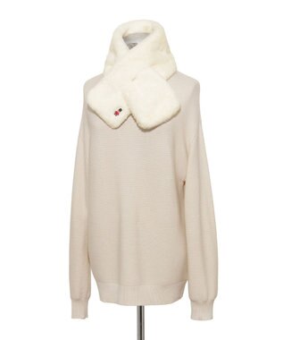 MOONBAT MACKINTOSH PHILOSOPHY(マッキントッシュ フィロソフィー）バッキンガムベア フェイクファー プチマフラー オフホワイト