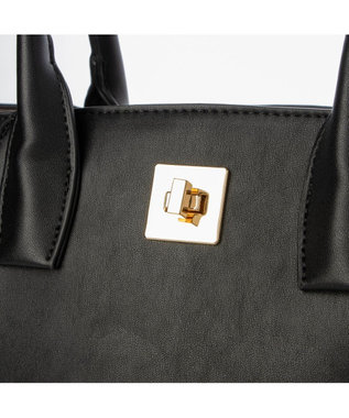 UNBILLION 【テレビ ドラマ着用アイテム】カシュカシュ cachecache / A4ヒネリ飾り金具2wayトートバッグ ブラック