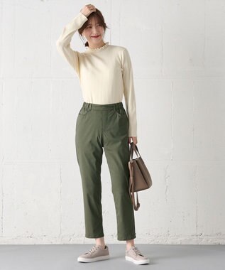 ANY 【UVカット/ウエストゴム/ストレッチ】大人の７daysデイリーパンツ カーキ