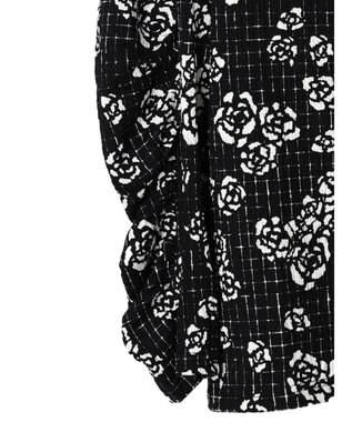 Green Parks ■ＥＳＣＡＲ　ボトルネッククレープカットプルオーバー Flower Black