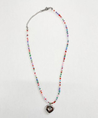 WEGO Lカラービーズハートネックレス