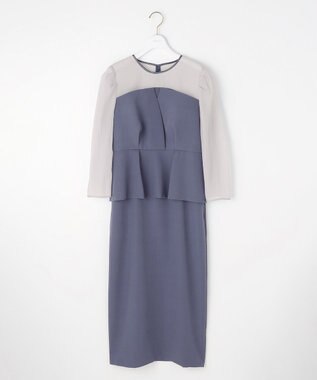 ANY SIS 【LilyCalin】ペプラムビスチェ ドレス スモーキーブルー