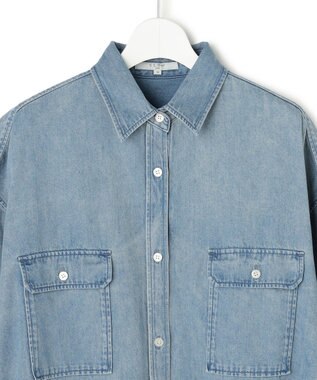 23区 L 【SLOW/一部店舗限定】2WAY ダンガリー シャツ スカイブルー系
