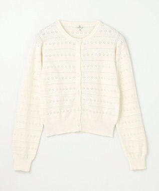組曲 KIDS 【150-160㎝】フラワーアイレット カーディガン オフホワイト系