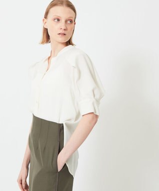 BEIGE， HYACINTH / スタンドカラーブラウス Ecru