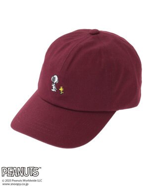 Green Parks ■PEANUTS スヌーピーミニ刺繍キャップ Bordeaux