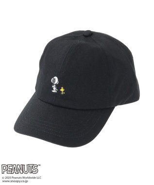 Green Parks ■PEANUTS スヌーピーミニ刺繍キャップ Black