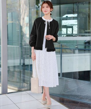 Tiaclasse チュールフリルタックブルゾン ブラック