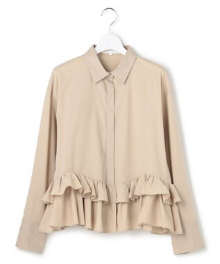 23区 S 【GOLD LABEL】コットンライトタフタ フリル シャツ ベージュ系