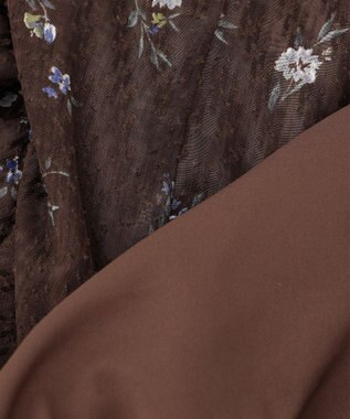 ANY SIS 【2SET】フラワーキャミ ワンピース × リブインナー ブラウン系×アイボリー