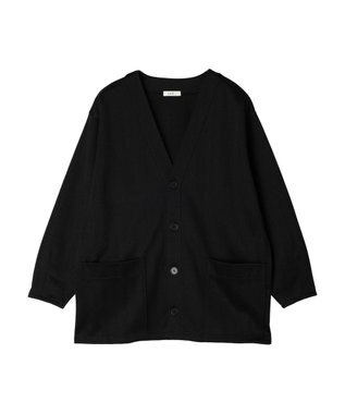 earth music&ecology ヘリンボーン調Ｖネックカーディガン Black