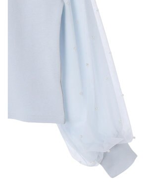 earth music&ecology 袖パールドッキングプルオーバー Light Blue
