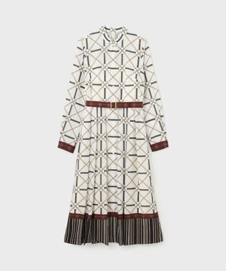 GRACE CONTINENTAL チェーンベルトプリントワンピース キナリ