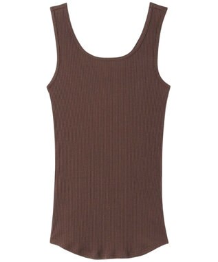 une nana cool 綿100% リブ編みコットン タンクトップ DR