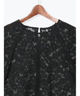 Te chichi メッシュレースボリュームスリーブブラウス ブラック
