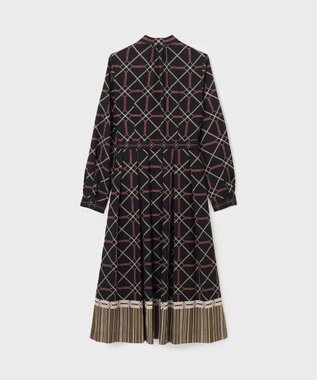 GRACE CONTINENTAL チェーンベルトプリントワンピース ブラック