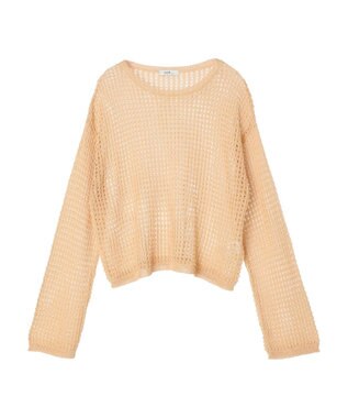 earth music&ecology レーシーニットプルオーバー Orange