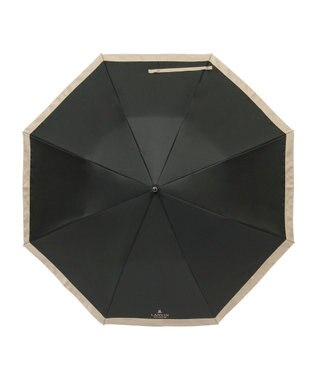 MOONBAT 【遮光/晴雨兼用日傘】LANVIN COLLECTION (ランバン コレクション)グログランリボン バイカラー 遮熱 UV 折りたたみ傘 楽折 ブラック